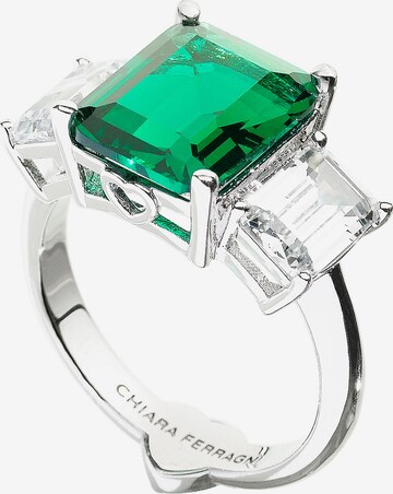 Chiara Ferragni Ring 'Emerald' in Silver: front