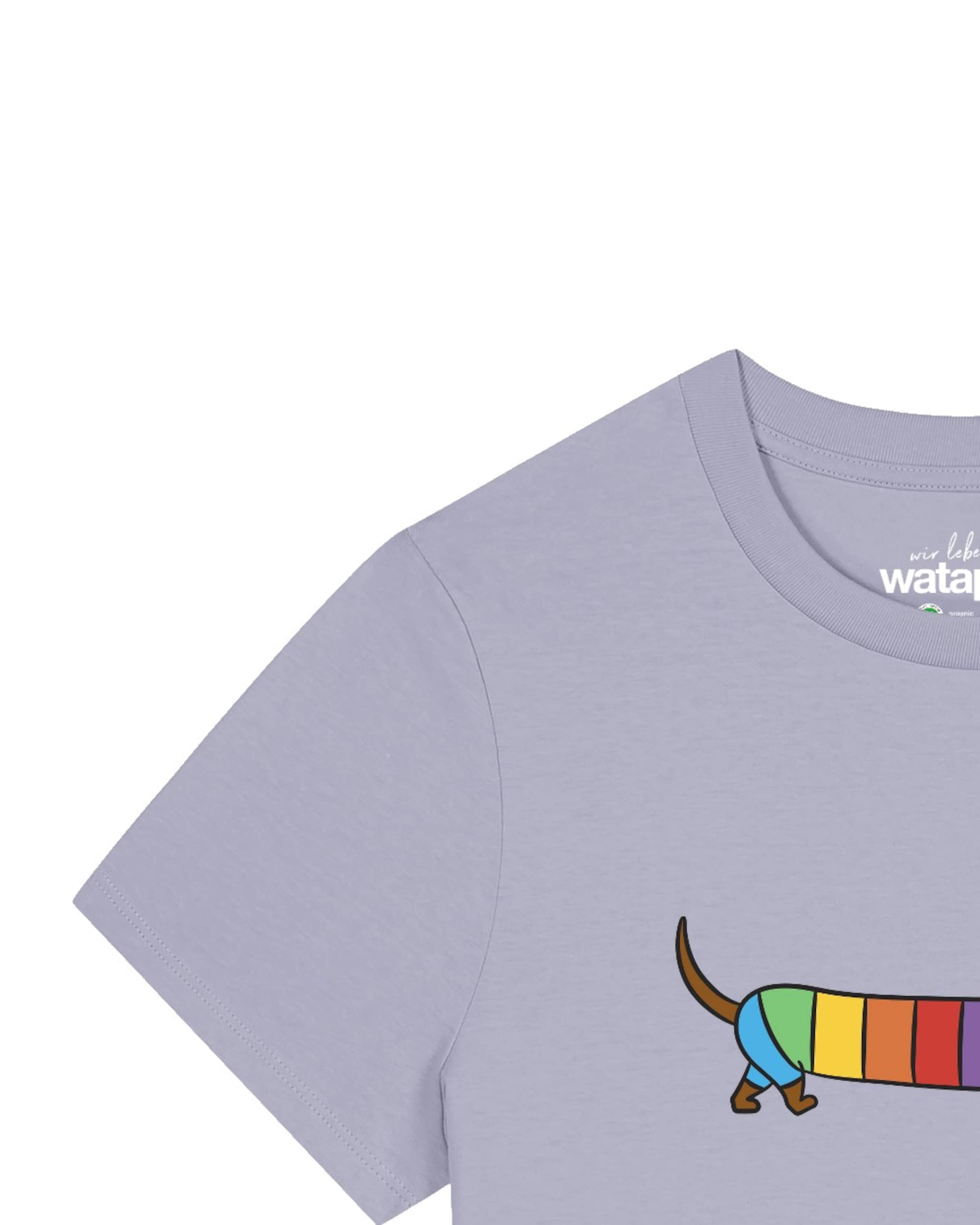 Watapparel Shirt 'Regenbogen Dackel' in Purple