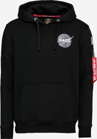 ALPHA INDUSTRIES Sweatshirt 'Space Shuttle' in Zwart: voorkant