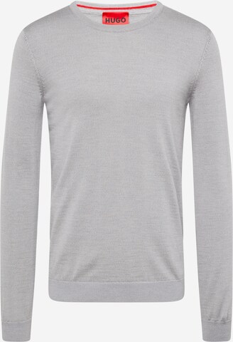 HUGO Sweater 'San Cedric' in Grey: front