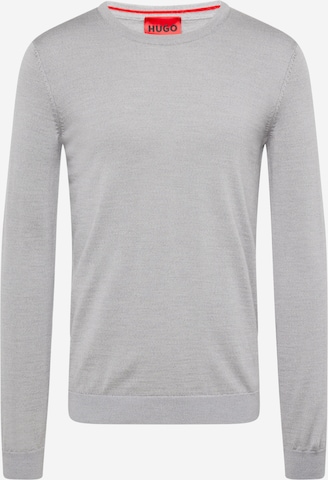 HUGO Sweater 'San Cedric' in Grey: front