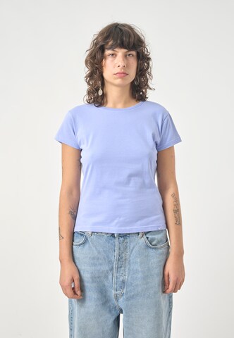 Cleptomanicx T-Shirt 'Slim Tee Ligull Slim' in Blau: Vorderseite