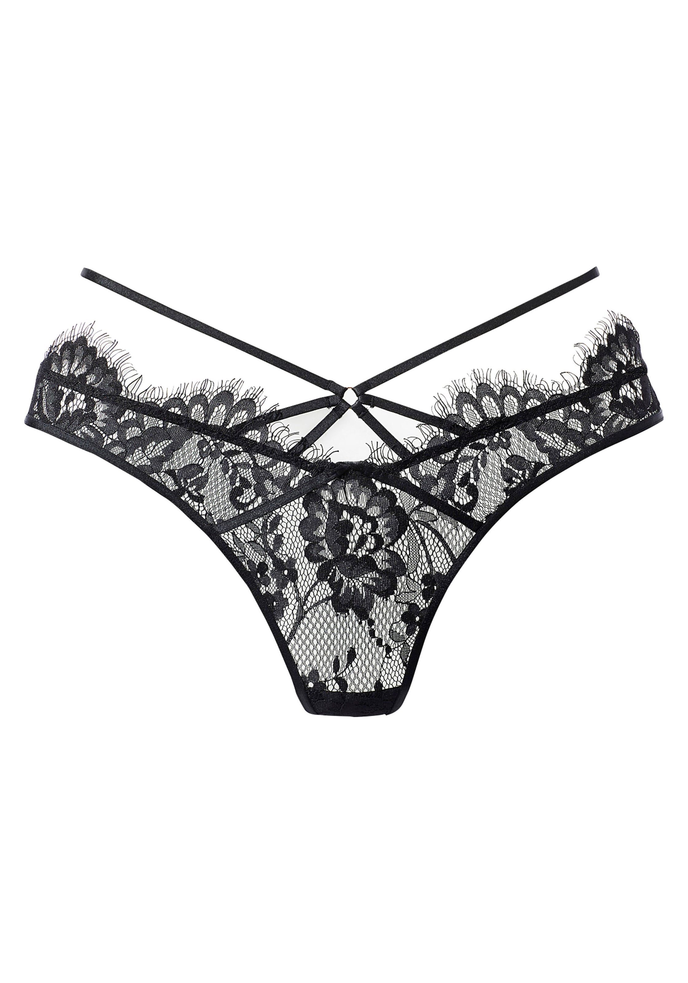 LASCANA String in Black: front