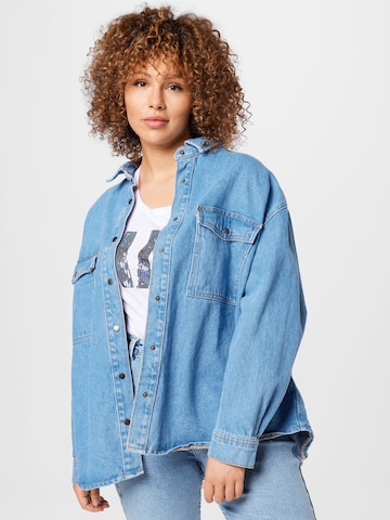 Nasty Gal Plus Between-season jacket in Blue: front