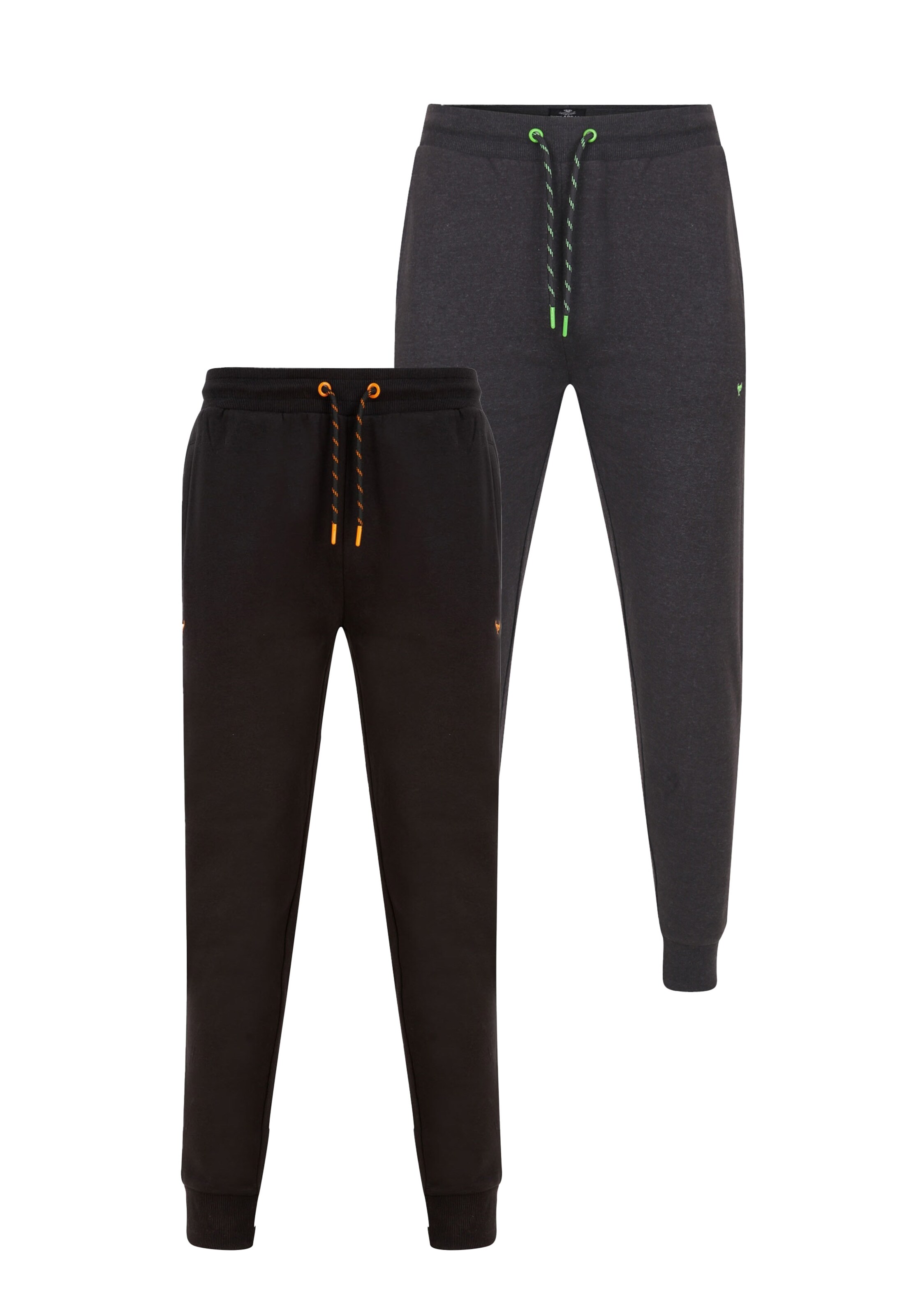 Threadbare Tapered Sweathose 'Trifoliate' in Schwarz: Vorderseite