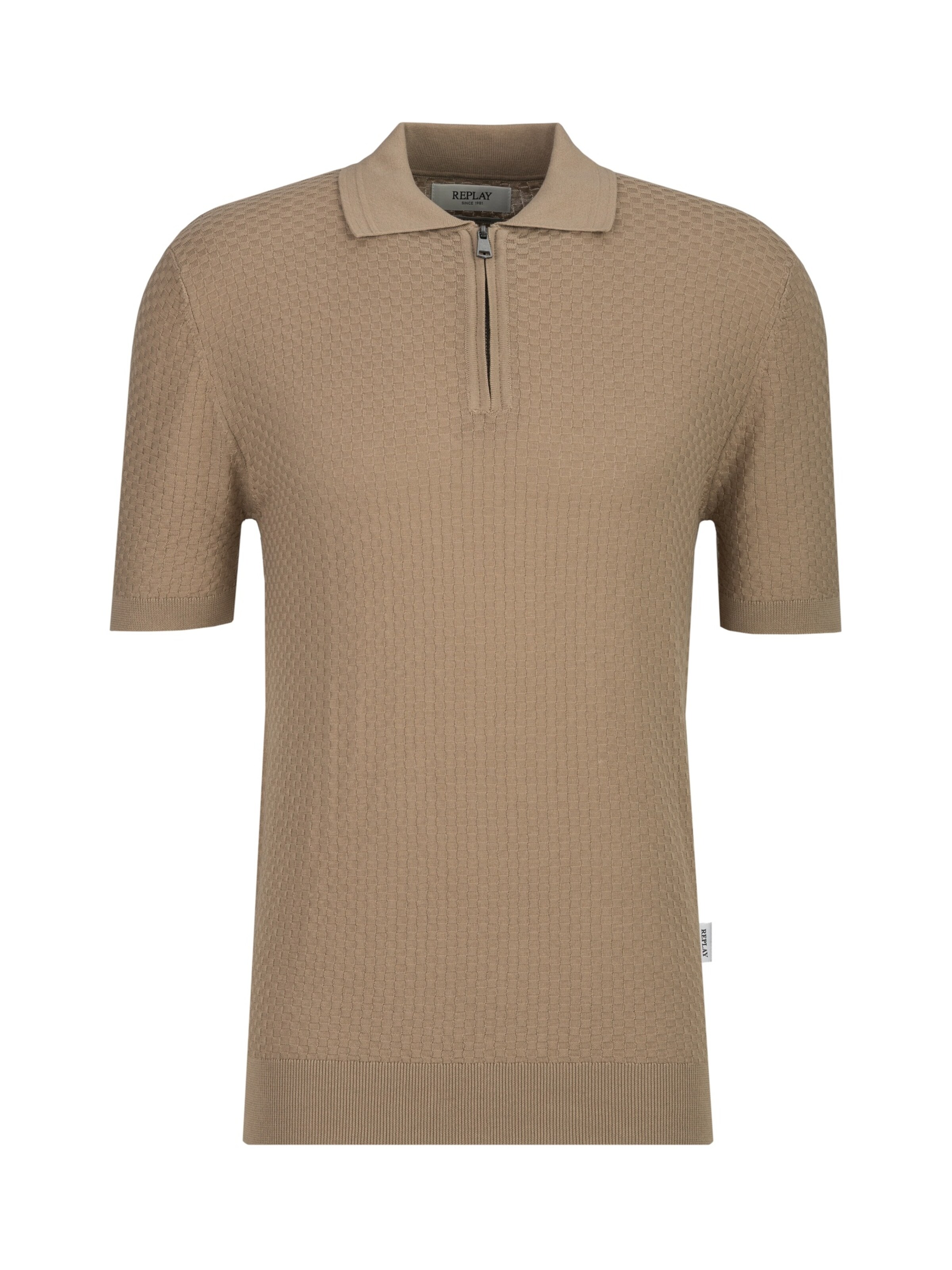 REPLAY Poloshirt in L in sand, Produktansicht