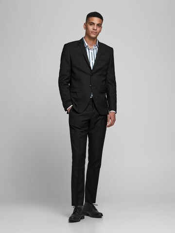 JACK & JONES Slim fit Trousers with creases 'Solaris' in Black