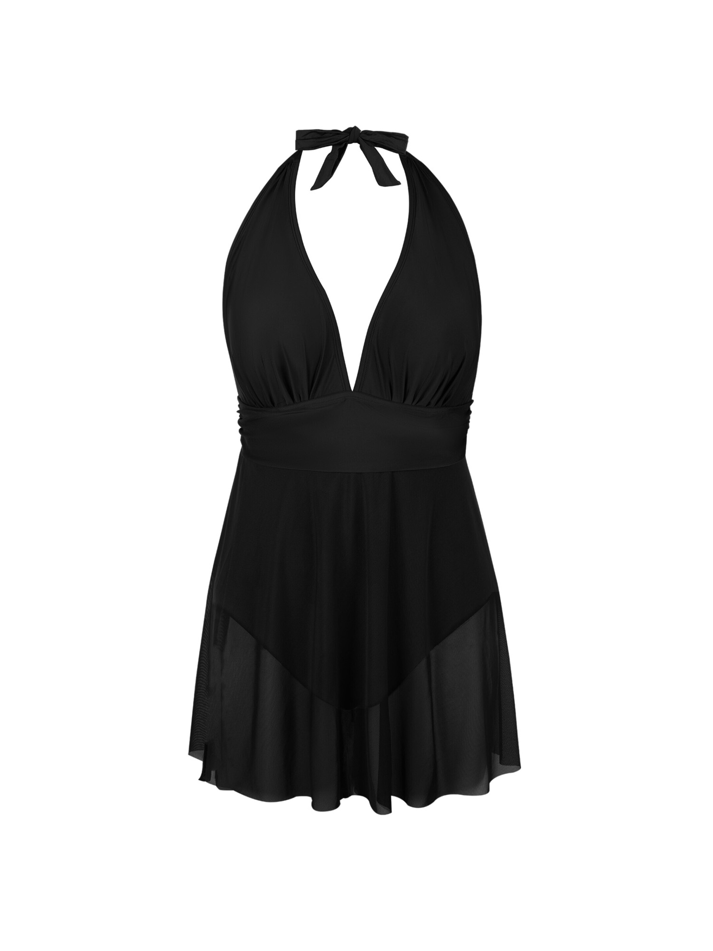 Cupshe Bralette Swimsuit 'Halterneck' in Black: front