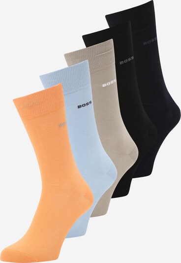 BOSS Socks in Navy / Light blue / Greige / Light orange / Black, Item view