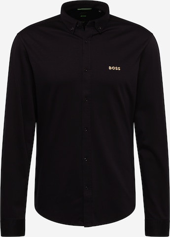 BOSS Green Button Up Shirt 'BIADO' in Black: front