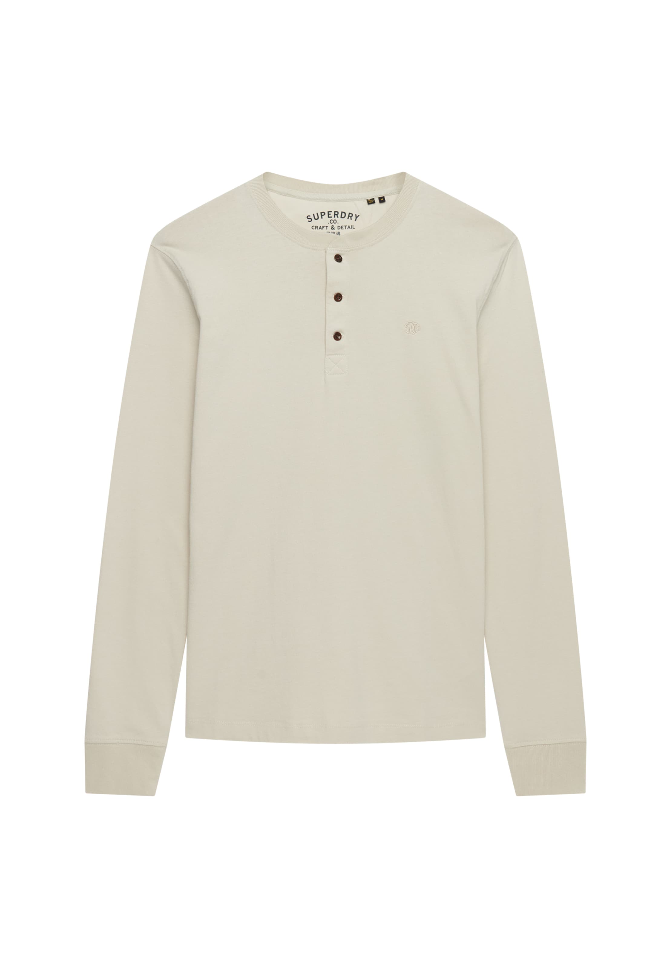 Superdry Shirt 'Classic Essential Grandad' in Beige: voorkant