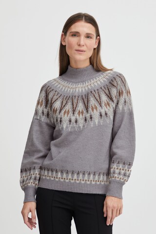 b.young Sweater 'Olika' in Grey: front