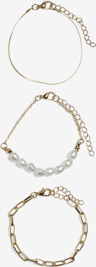 PIECES Bracelet 'ANNA' en or / blanc perle, Vue avec produit