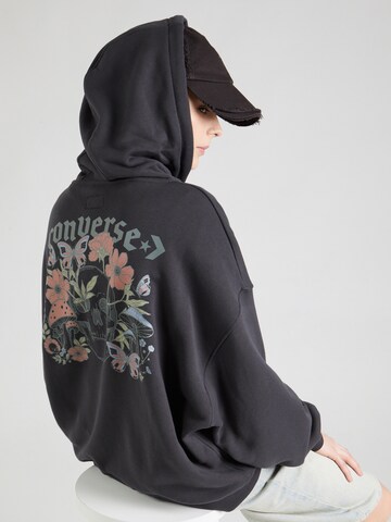 CONVERSE Sweat jacket 'Blooming' in Black: front