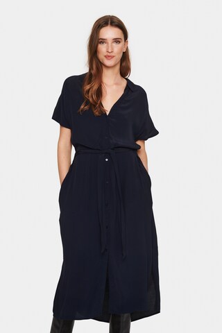 SAINT TROPEZ Shirt dress in Black: front
