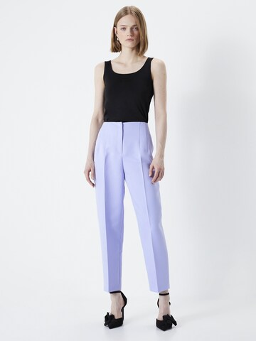 Ipekyol Loose fit Pleat-Front Pants in Purple