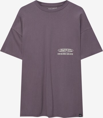 T-Shirt Pull&Bear en violet : devant