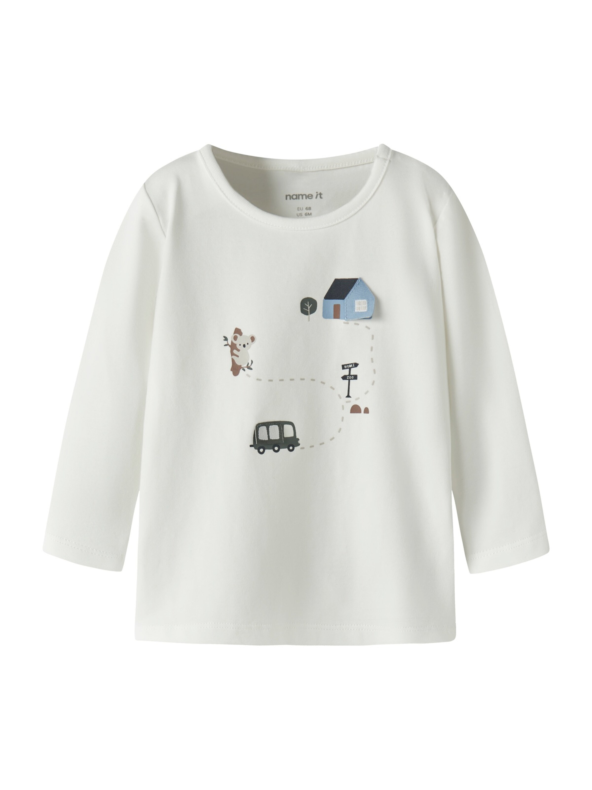 NAME IT Тениска 'NBMBENT' в бяло: отпред