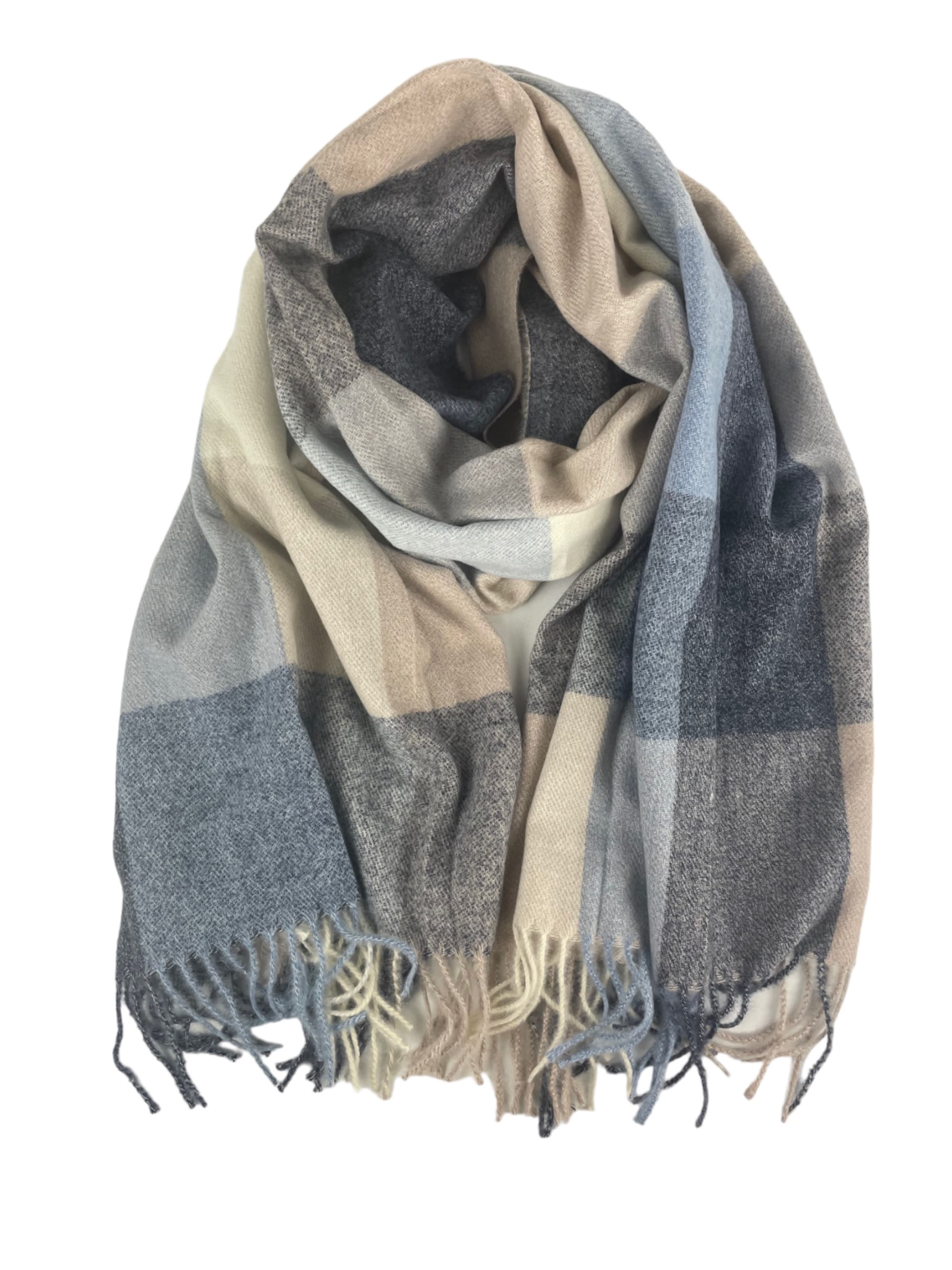 Kumixi Oversized Scarf in Blue: front