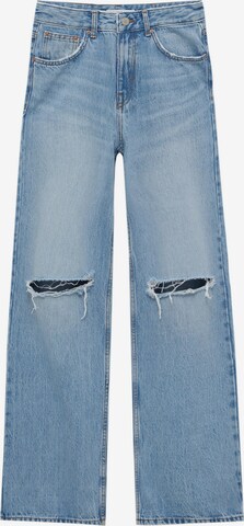 Wide Leg Jean Pull&Bear en bleu : devant