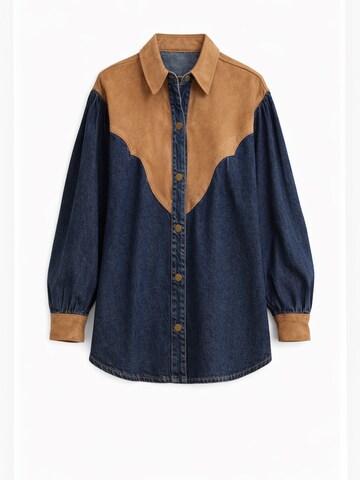 IT'S BASIC Oversized shirt in Blue: front
