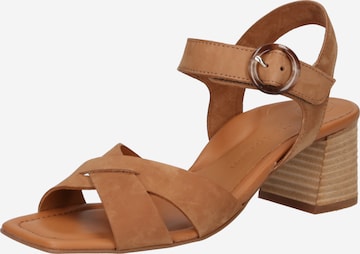 Paul Green Strap Sandals in Brown: front