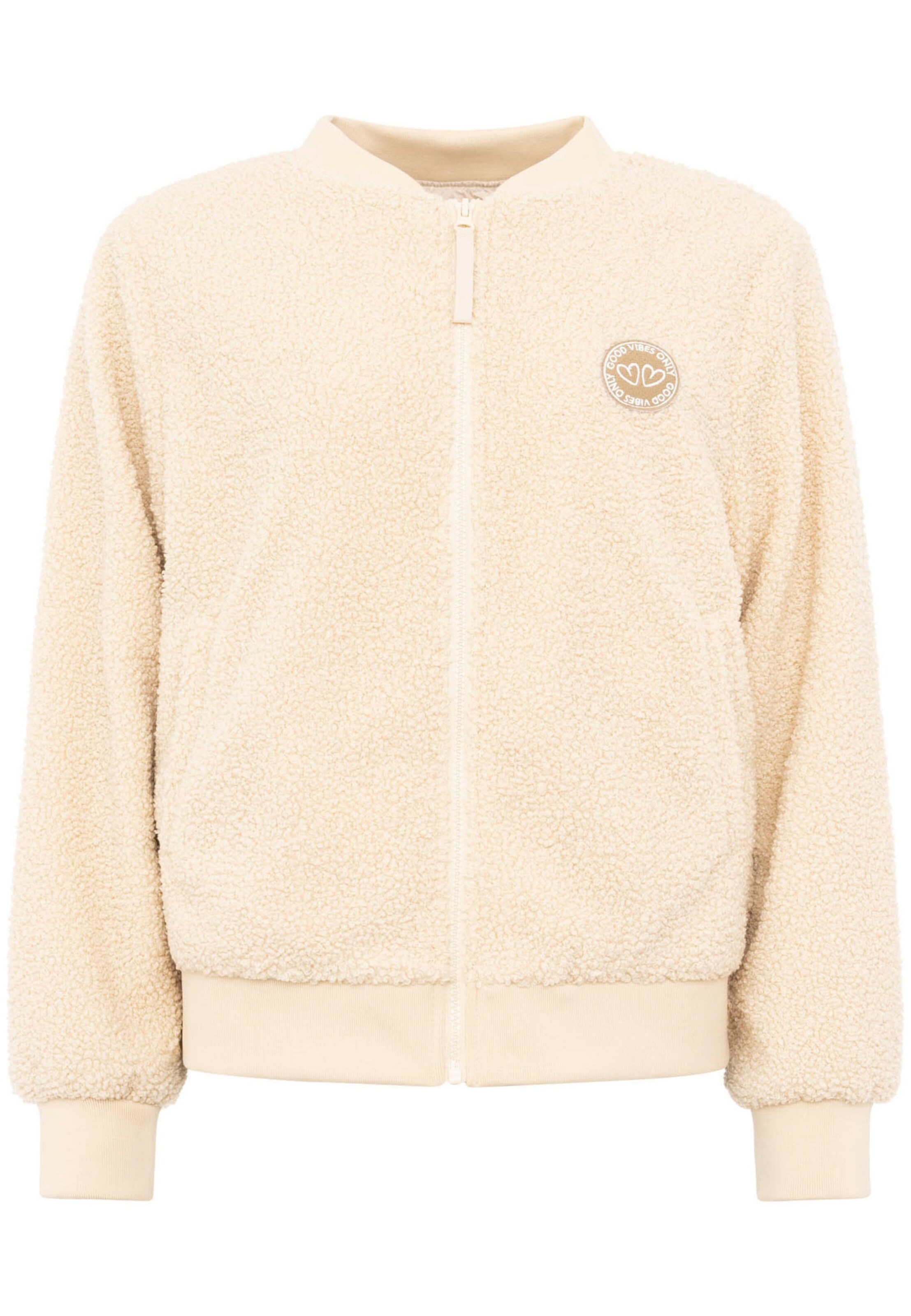 Veste de sport Zwillingsherz en beige : devant