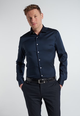 ETERNA Slim fit Overhemd in Blauw: voorkant