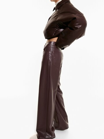 Pull&Bear Wide Leg Hose in Rot