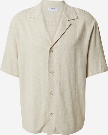 DAN FOX APPAREL Regular fit Button Up Shirt 'Nico' in Beige: front