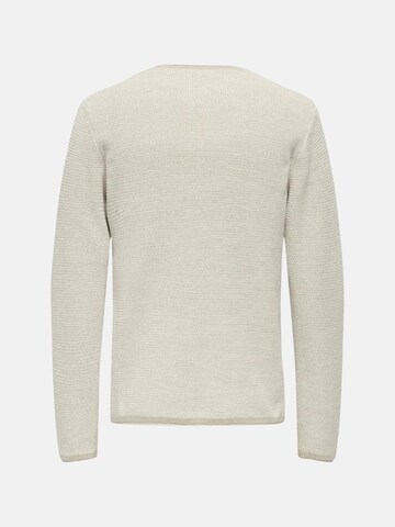 Pull-over 'ONLY & SONS ONSALAM REG 5 STRUC CREW KNIT Maglieria' Only & Sons en blanc
