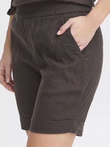 PULZ Jeans Regular Leinenhose ' PZLUCA ' in Braun