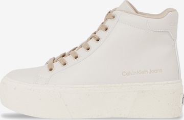 Calvin Klein Jeans High-Top Sneakers in White: front