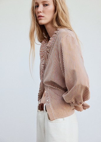 MANGO Bluza 'FLORETA' | rjava barva: sprednja stran