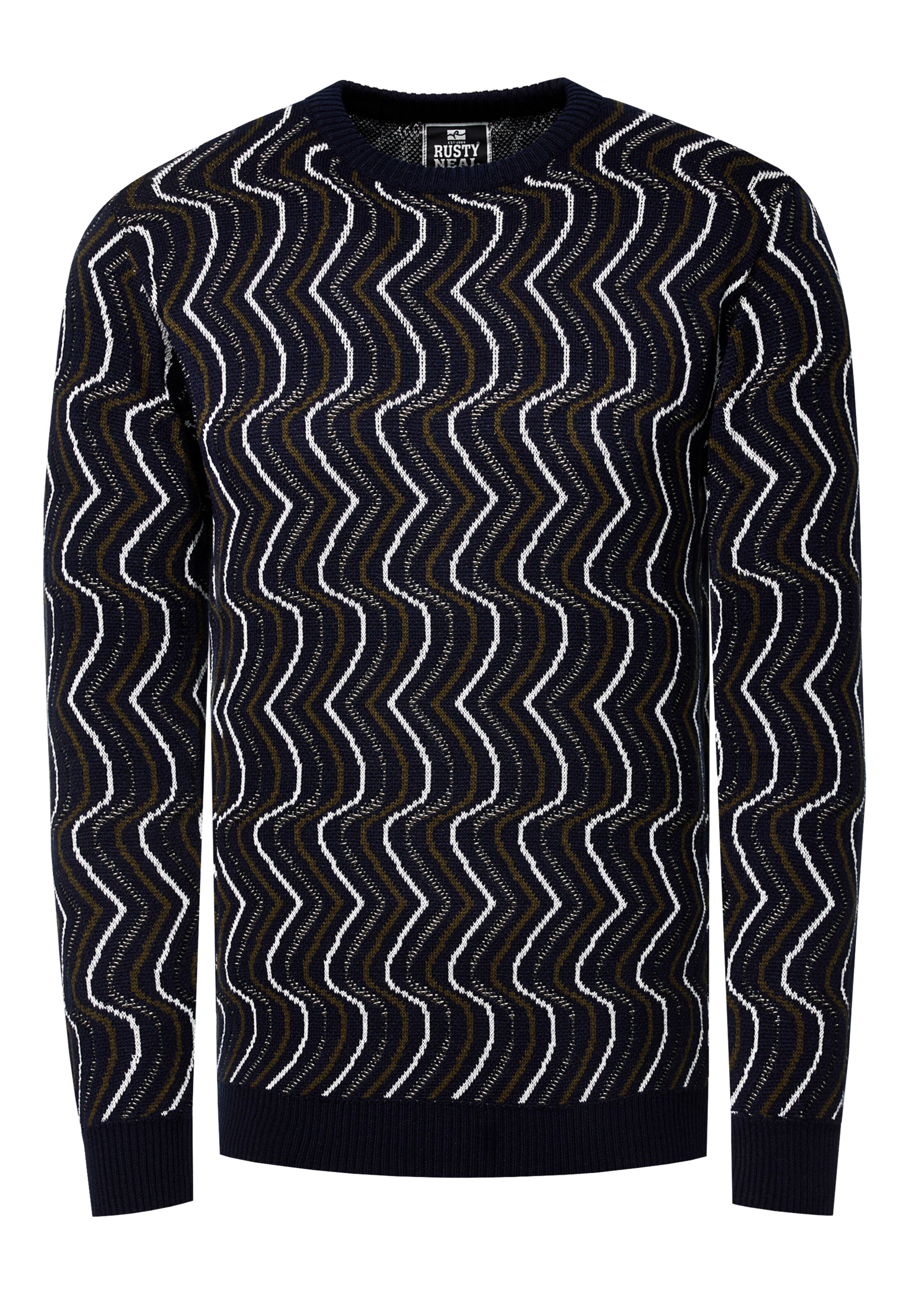 Rusty Neal Pullover in Blau: Vorderseite