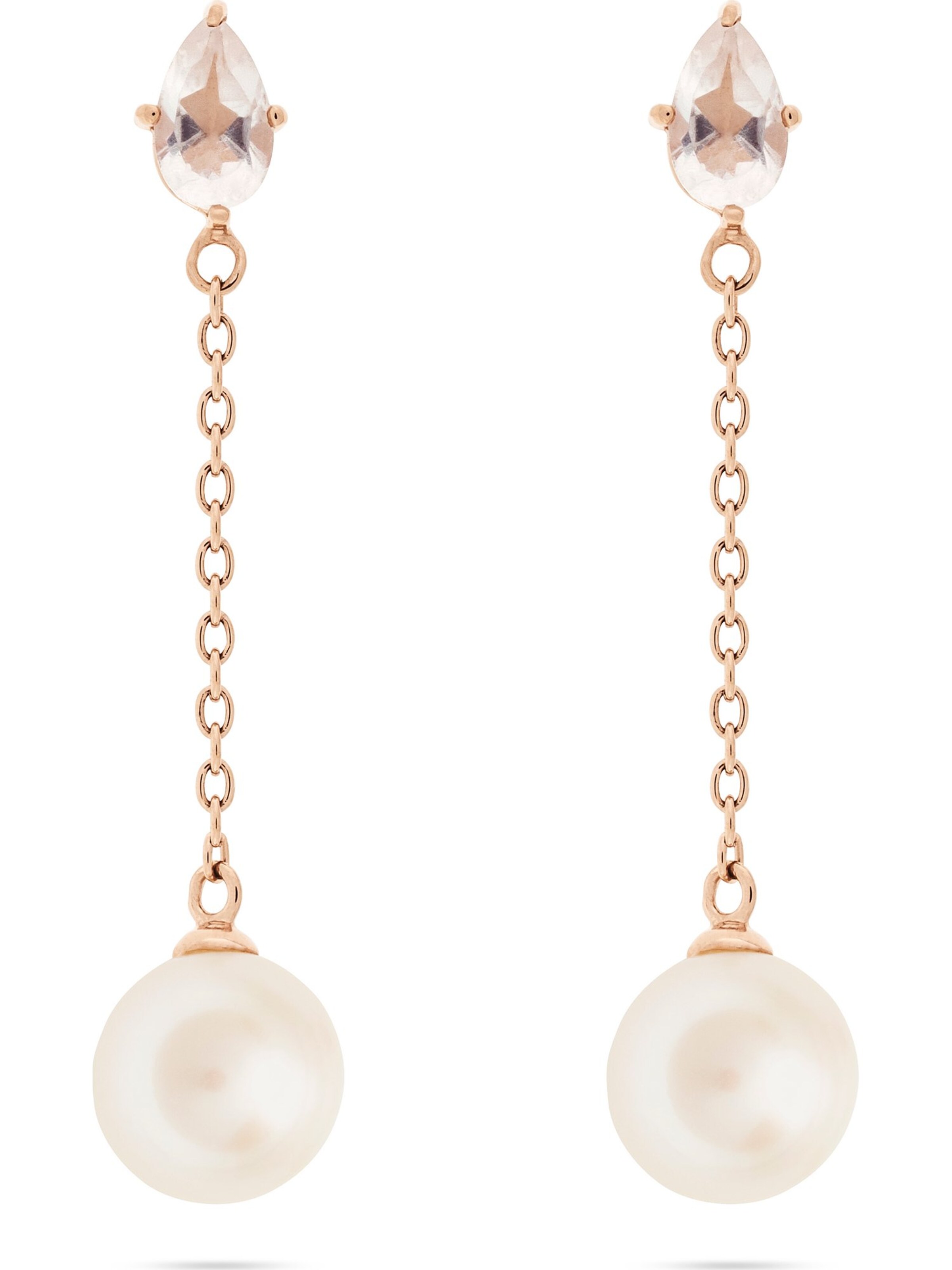 YAMŌKO Ohrringe in gold / weiß / perlweiß, Produktansicht