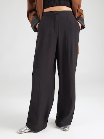 Wide leg Pantaloni 'Camilla' de la ABOUT YOU pe negru: față