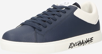 ARMANI EXCHANGE Platform trainers in Blue: front