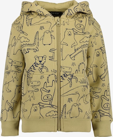 BLUE SEVEN Zip-Up Hoodie in Green: front