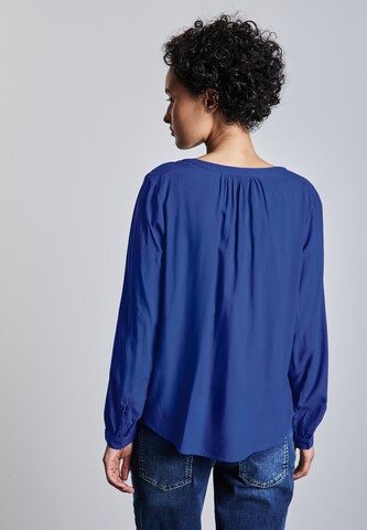 STREET ONE Tunika Bluse in Unifarbe in Blau