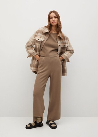 MANGO Wide leg Pants in Brown