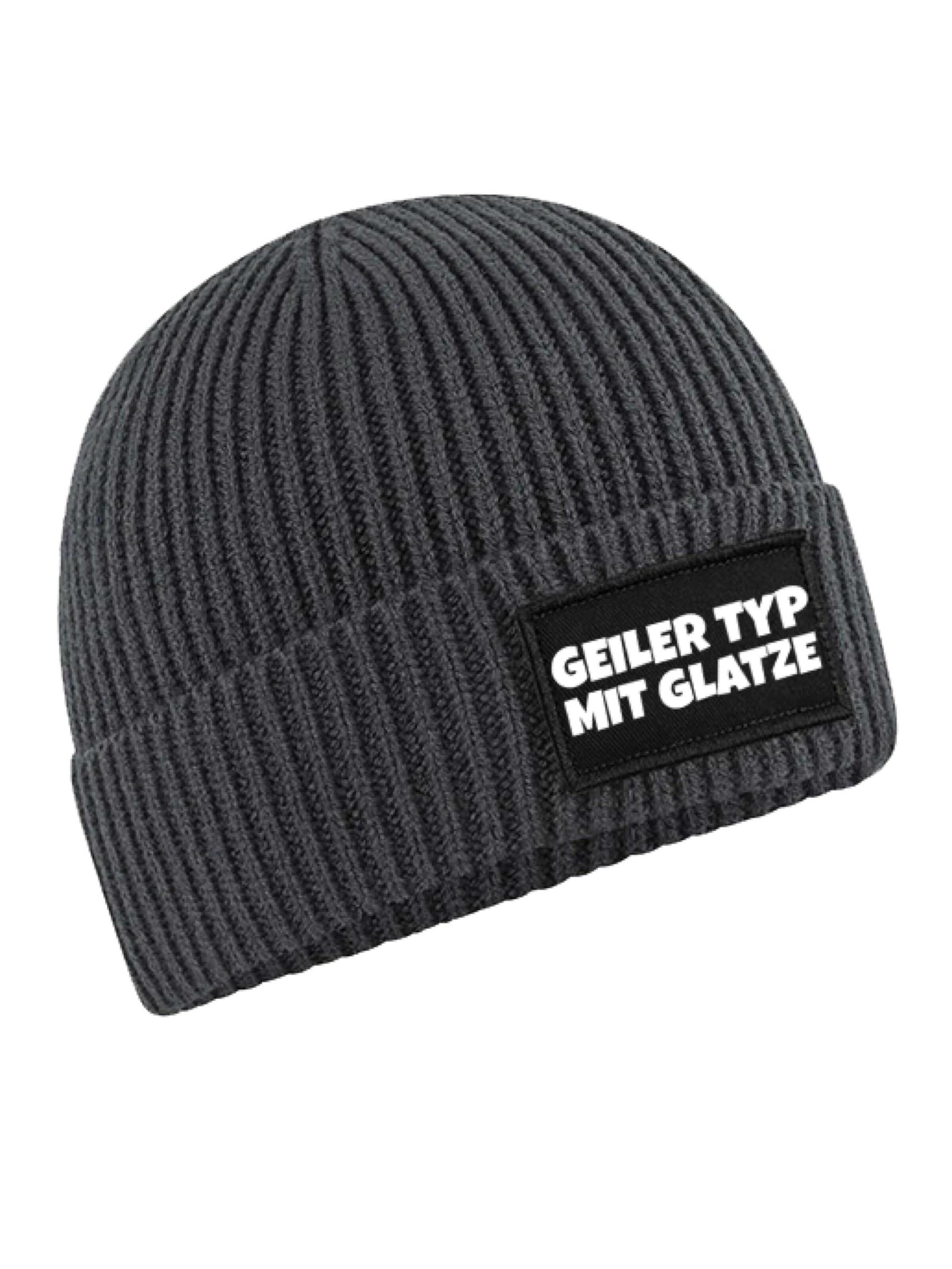Youth Designz Beanie 'Geiler Typ mit Glatze' in Grey