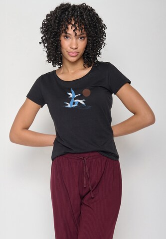 GREENBOMB Shirt 'Animal Goose Family' in Zwart