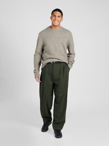 TOPMAN Wide leg Bandplooibroek in Groen