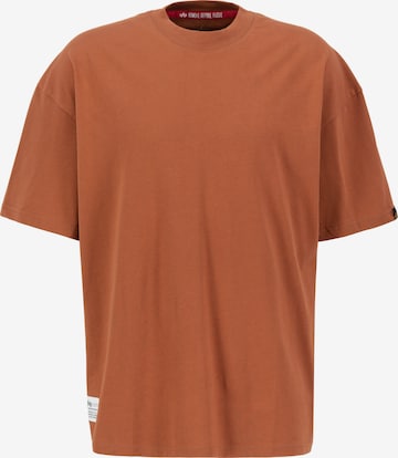 T-Shirt ALPHA INDUSTRIES en marron : devant