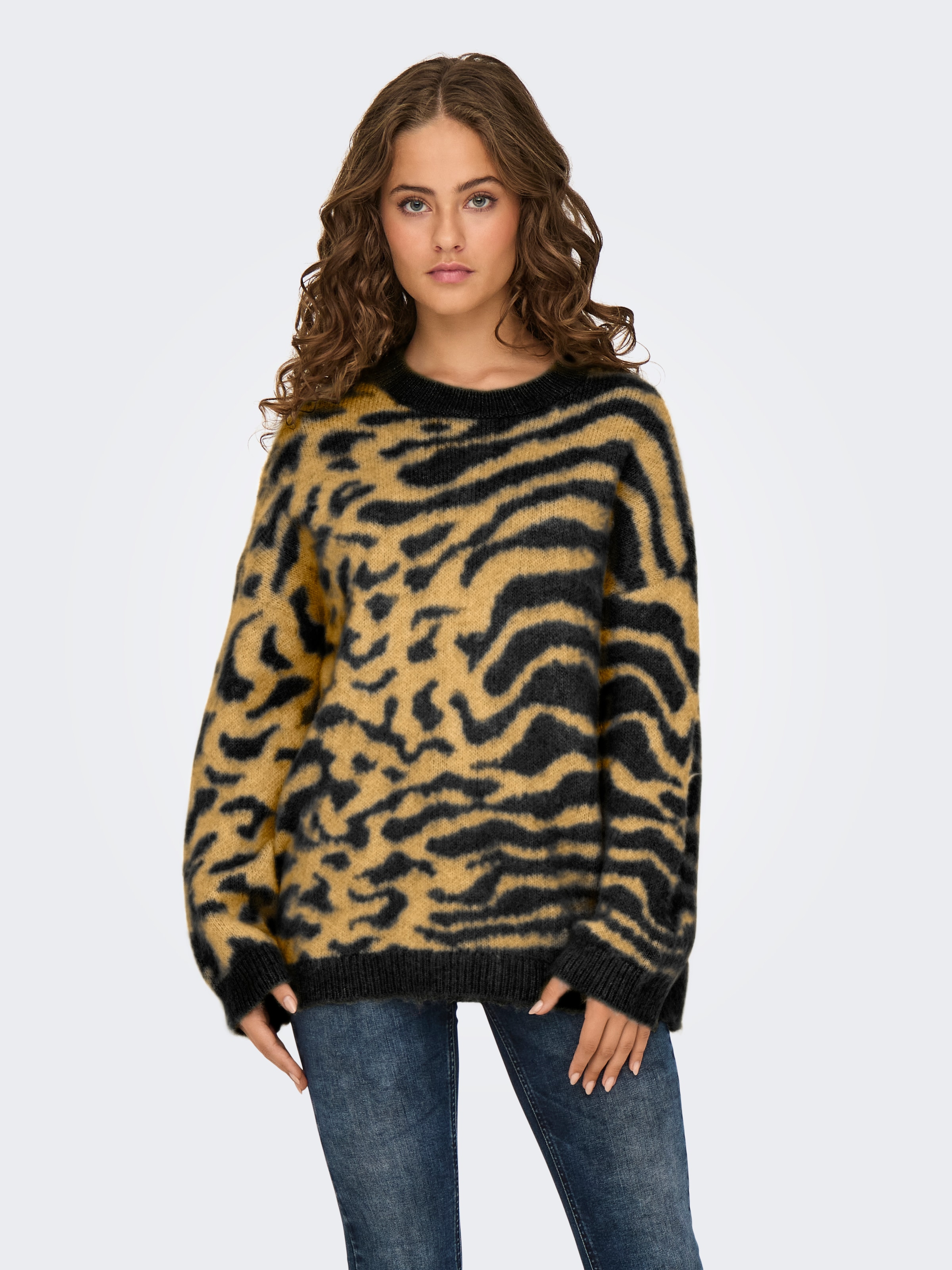 Pullover Sweater Leopard Pulli Onlwild Knitted Only Leoparden