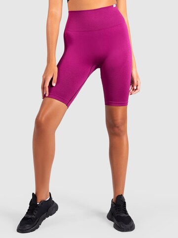 Smilodox Skinny Workout Pants 'Bloom' in Purple: front