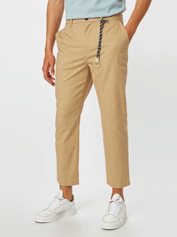 TOM TAILOR DENIM Regular Chino trousers in Beige: front