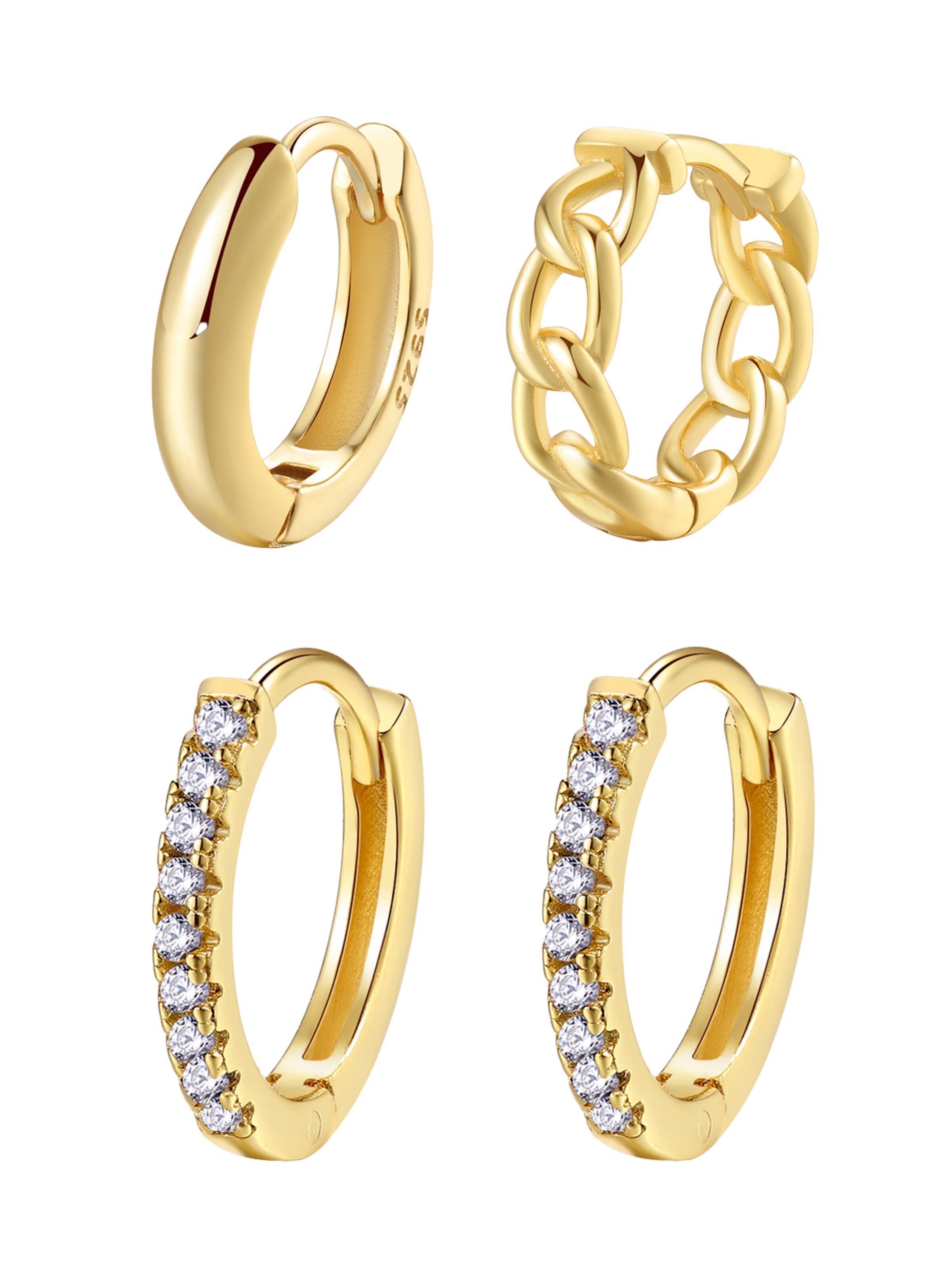 Hey Happiness Earrings 'Eternal' in Gold: front