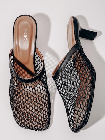 Estro Pantolette '11-5579'‌‌‌‌‌‌‌‌ in Schwarz
